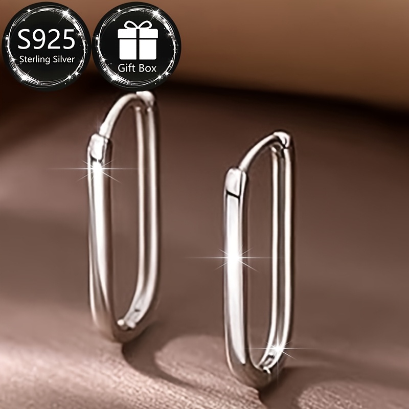 925 Silver Circle Earrings December Birthstone